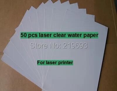 50 шт./лот) A4 прозрачный/Прозрачные лазерные печать Переводные картинки бумага водная горка наклейка бумага для металла