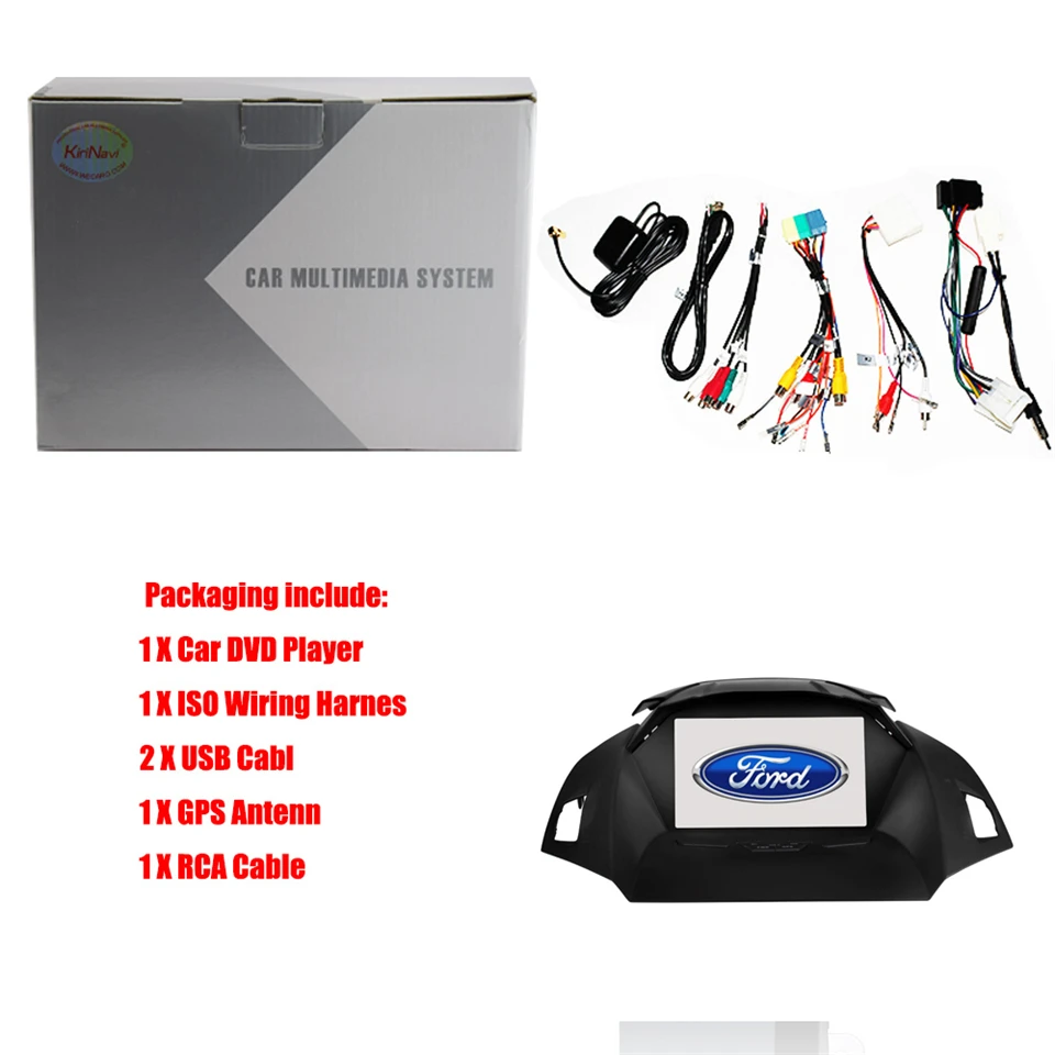 Perfect KiriNavi Octa core 4G LET android 7 car radio 2 din for ford kuga multimedia 2013 - 2017 support 4K Video 4G 3