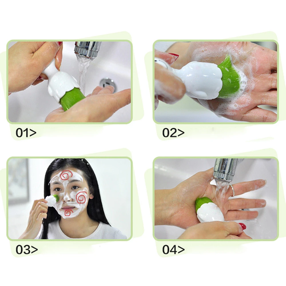 MSQ Face Cleanser Deep Clean Facial Washing Brush Skin Care Soft Brush With Box