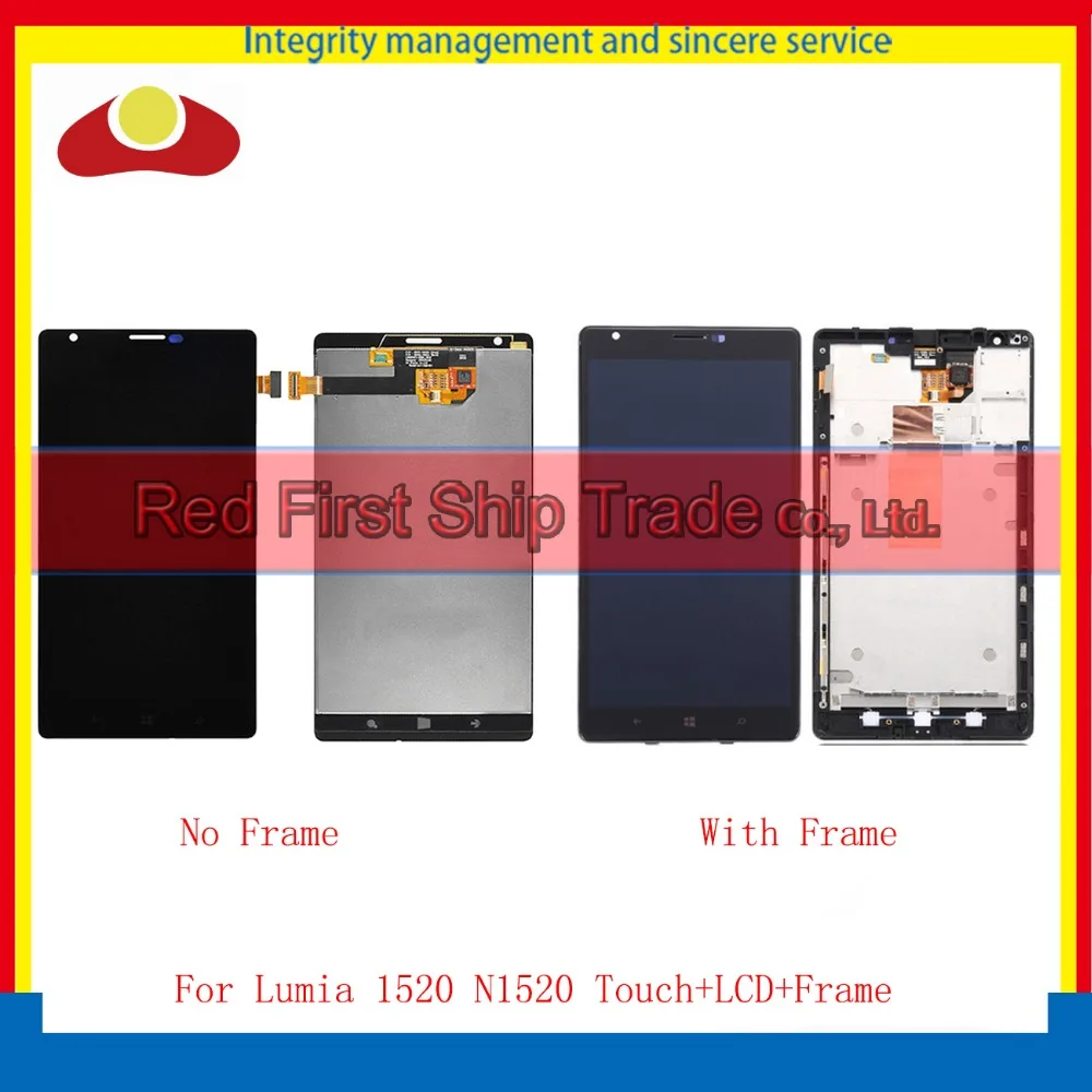 

High Quality For Nokia Lumia 1520 LCD Display Touch Screen Digitizer Sensor Assembly Complete Panel With Frame Tracking Code