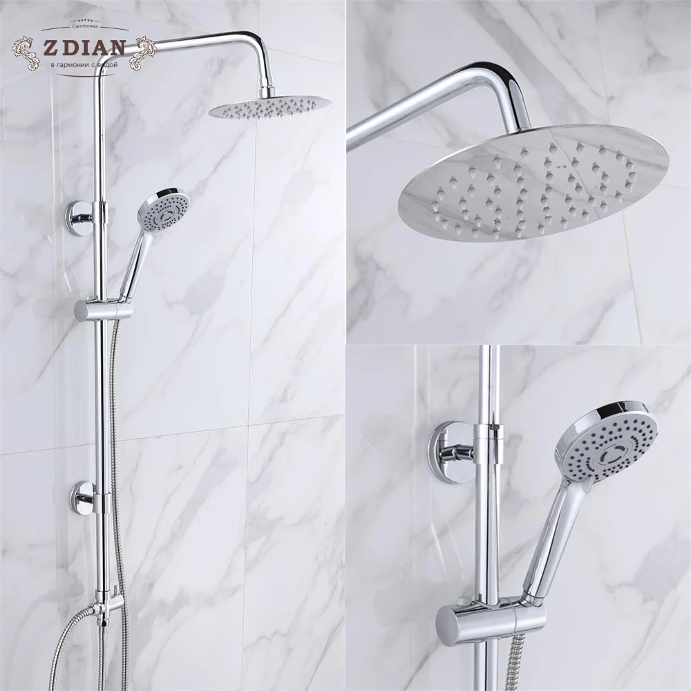 

Good Quality Bath Shower Faucet Dual Handle Shower Set Rainfall Shower Head Shower Mixer Kit with Handshower Hot cold water tap