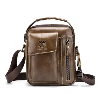 

LJL Bullcaptain Genuine Leather Business Messenger Bag Vintage Crossbody Bag For Men