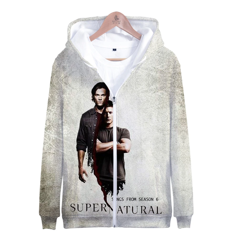 

Supernatura 3D Men Zipper Hoodie Off Black And White Multiple Colors Hooded Sweatshirt Kpop Soft Harajuku Winter Male Outerwear