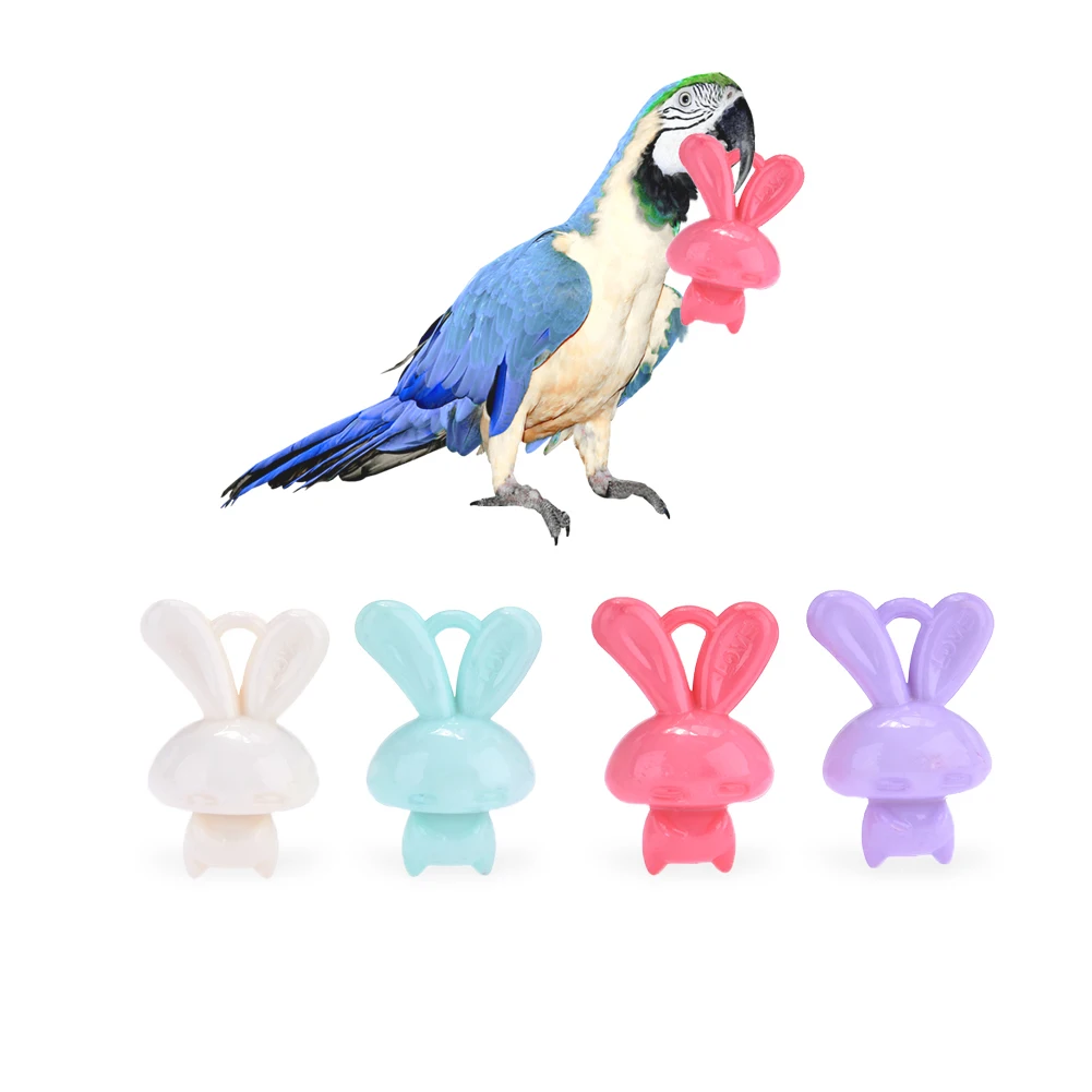 Lovely Parrot Toy DIY Accesories Acrylic Rabbit Toy for Parrots