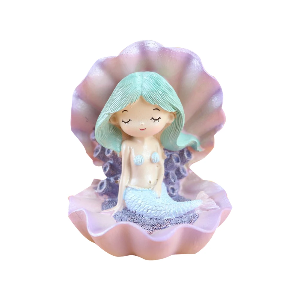 

Mermaid Figurine Green Birthday Cake Decor Kid Toy Home Decor Creative Resin Mermaid Statue Model Green