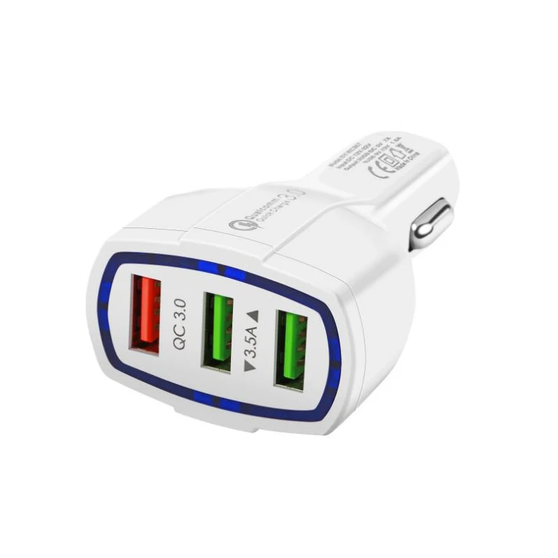Автомобильное зарядное устройство для iphone Quick Charge QC 3,0 3 порта usb Автомобильное зарядное устройство для мобильного телефона зарядное устройство для iphone samsung huawei