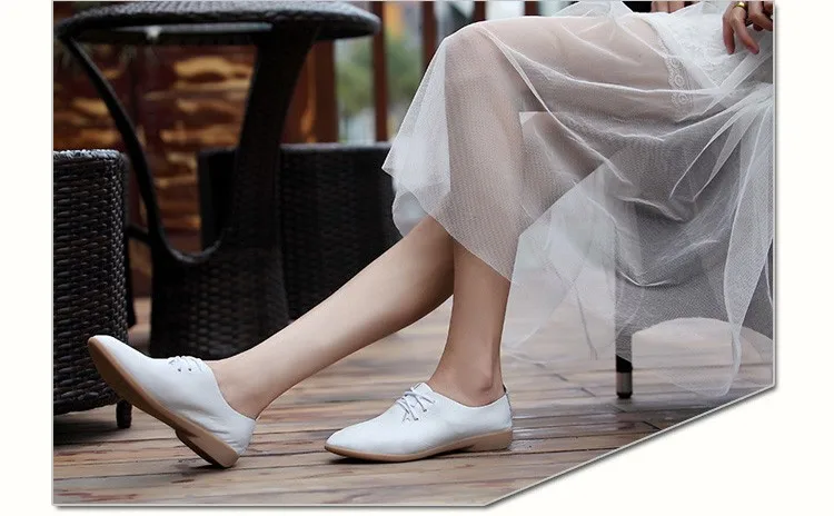 Casual Ballet Shoes Women Soft Genuine Leather Women's Loafers Slip On Woman Flats Shoe Flexible Peas Footwear Large Size 35-41 13