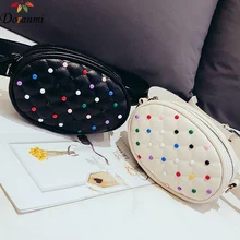 DORANMI поясная сумка с заклепками для женщин, роскошная брендовая дизайнерская сумка из искусственной кожи, поясная сумка, женская сумка с цепочкой и ремнем, женские сумки DJB449