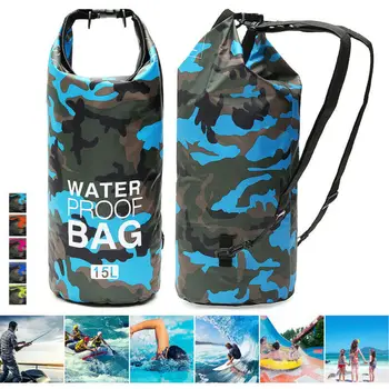 

Unisex Outdoor Sports Foldable Portable Camouflage Backpack Rafting Swimming Camping Waterproof Quick Dry Storage Bag