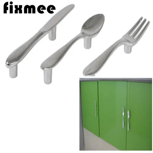Fixmee 15 قطعة الفضة ملعقة شوكة سكين مطبخ مجلس الوزراء دولاب درج سحب مقابض المقابض Fixmee 15 قطعة الفضة ملعقة شوكة سكين مطبخ مجلس الوزراء دولاب درج سحب مقابض المقابض
