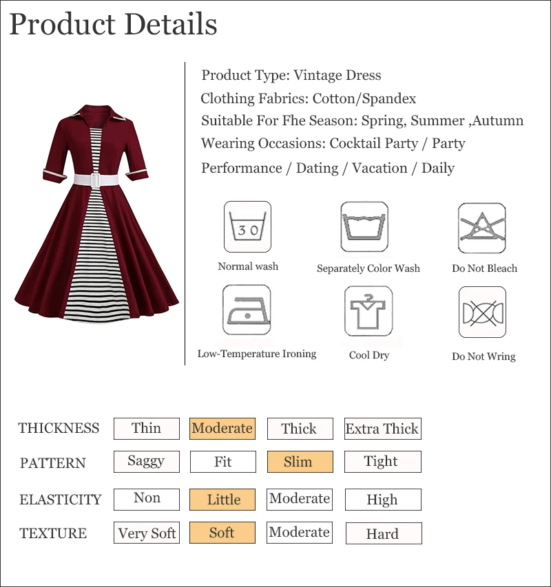 Kostlich Striped Women Autumn Dress 2017 Half Sleeve Audrey Hepburn 1950s Vintage Dress Belt Tunic Swing Party Dresses Plus Size (22)