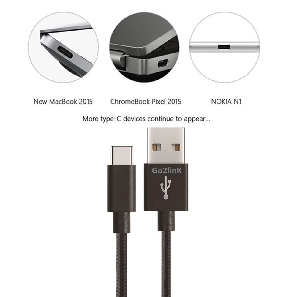 Go2linK usb type C Кабель USB 3,0 type-C PowerLine USB-C зарядный кабель type C 3,0 Для samsung Xiaomi huawei