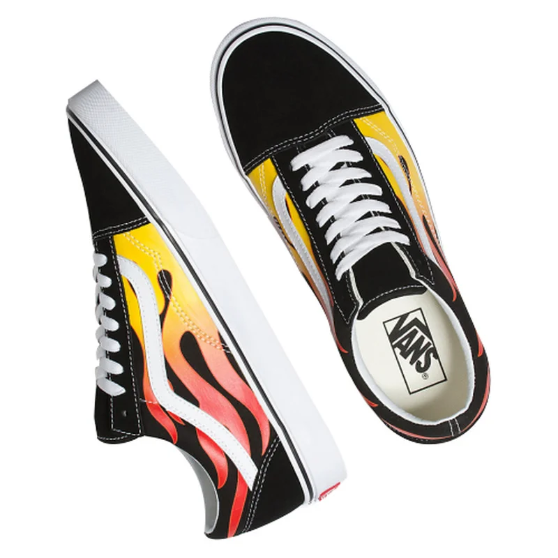 Original New Arrival Vans Men&Women's Classic Flames Old Skool Low-top Skateboard Shoes Sneakers Canvas VN0A38G1PHN Unisex Flat