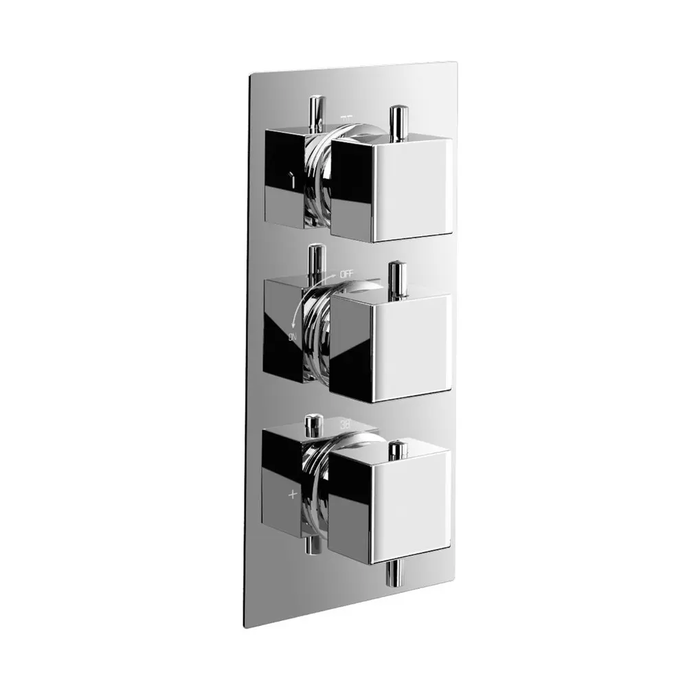 Bathroom High Flow Thermostatic Shower Mixer Valve, Concealed 3 Way