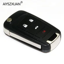 AIYSZXUAN 4Buttons Modified Flip Folding Key Shell for Chevrolet Cruze Remote Key Case Keyless Fob Uncut HU100 Blade With LOGO