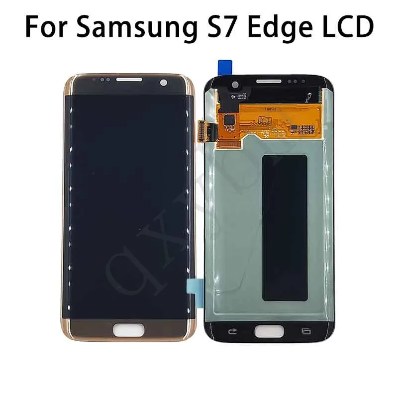 Для samsung для Galaxy S7 Edge G935 G935F lcd с рамкой Super AMOLED S7edge дисплей экран 5," черный золотой серебряный розовый синий