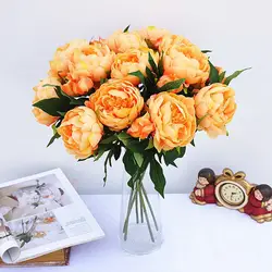 3 декоративные цветы красивый цветок пиона украшения вечерние свадьбу ручной Опора Флорес Artificiales