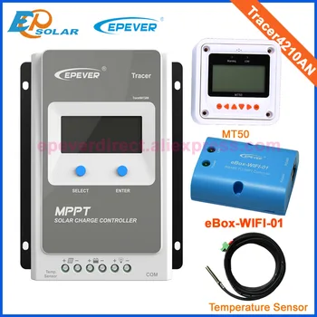 

wifi box and temp sensor EPEVER Solar controller tracer4210AN MPPT Solar tracking regulator 24V 12V 40A 40amps MT50 Meter remote