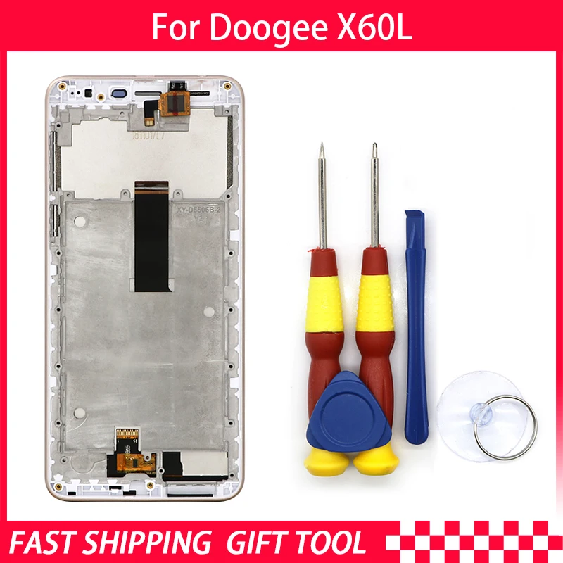 Новый ЖК дисплей с сенсорным экраном для Doogee X60L дигитайзер в сборе рамкой