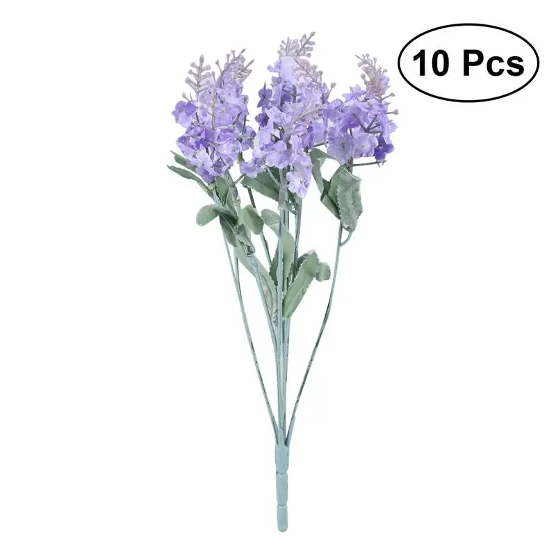 10pcs Fake Silk Lavender Bouquet Home Decoration Wedding ...