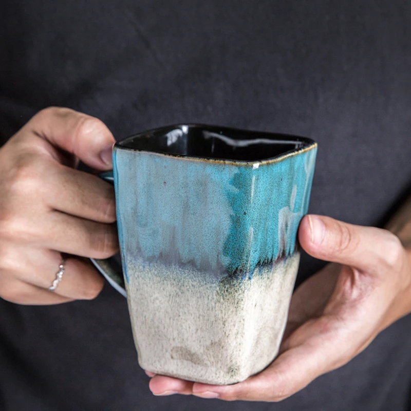 Ретро персональная квадратная чашка керамическая кружка домашняя кофейная чашка креативная офисная Питьевая чашка Студенческая чашка