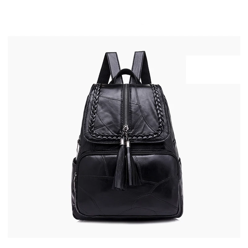 

2019 new retro PU stitching shoulder bag large capacity shoulder Mummy bag out baby care diaper bag casual backpack