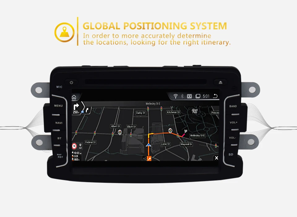Cheap KiriNavi Car Radio 7" HD Touch Display DVD For ISUDAR Duster 2013 2015  Android 6.0 Auto DVD Audio GPS Navigation Multimedia 4