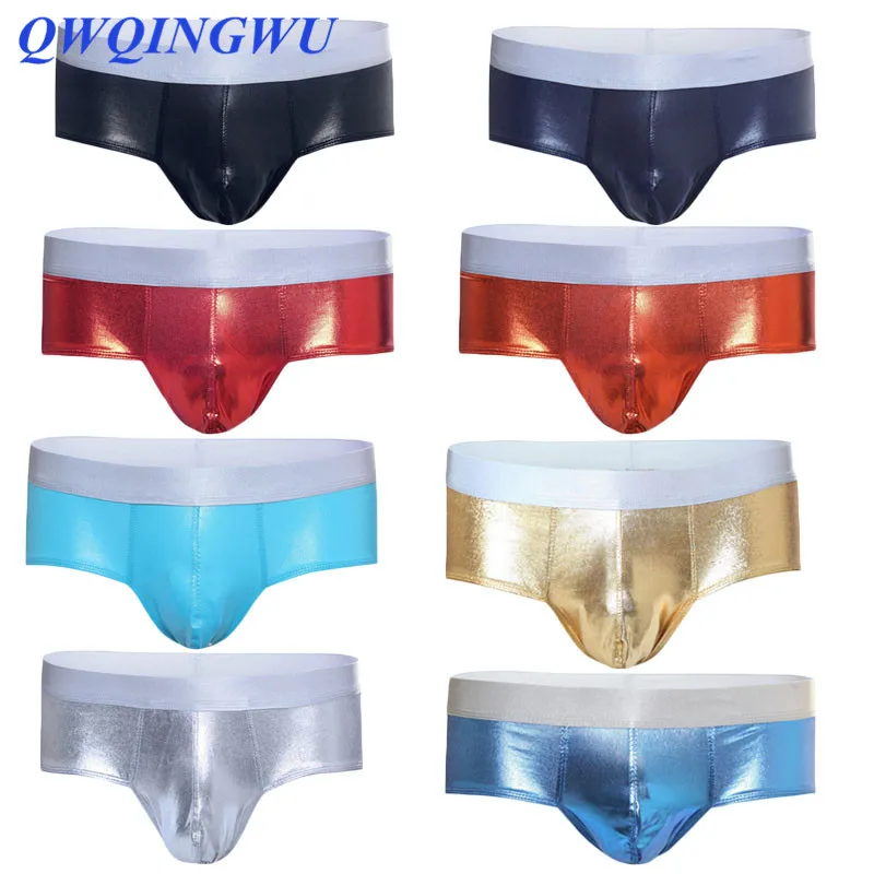 

8PCS/Lot Sexy Gay Underwear Men Boxer Shorts Faux Leather Underpants Male U Convex Pouch Panties Cueca calzoncillos Boxers