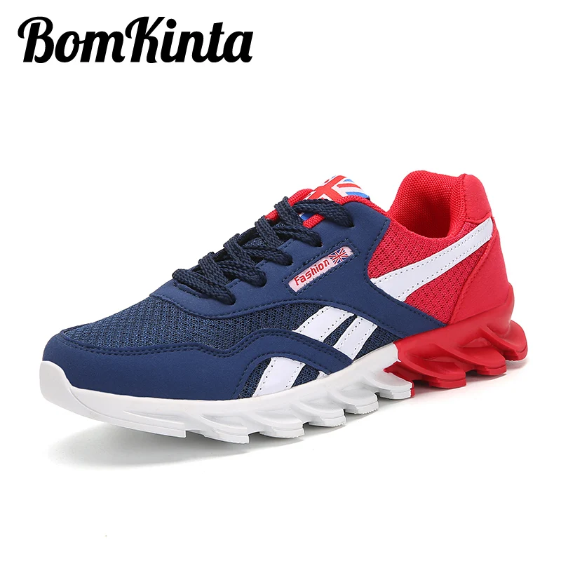 BomKinta Mixed Colors Blue Red Casual Shoes Men Non-Slip Sneakers Plus Size 46 Breathable Walking Male Footwear | Обувь