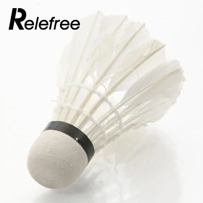 

Relefree 5 Pcs Professional Badminton Balls Portable White Goose Feather Training Badminton Ball Shuttlecocks Sports Accessories