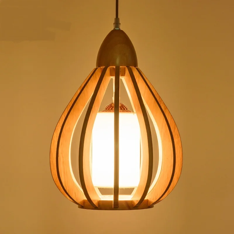 

Pendant Lights nordic wood lamp personalized restaurant Japanese tatami wood bedroom balcony LU815303