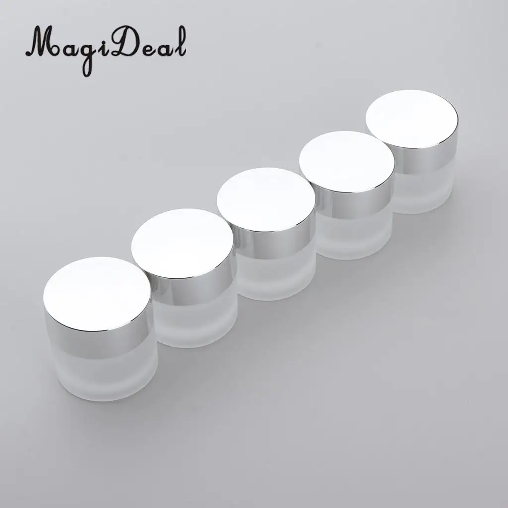 Kesoto 5x Travel Empty Glass Bottle Cosmetic Jars Box for Makeup Face Cream Essential Oil