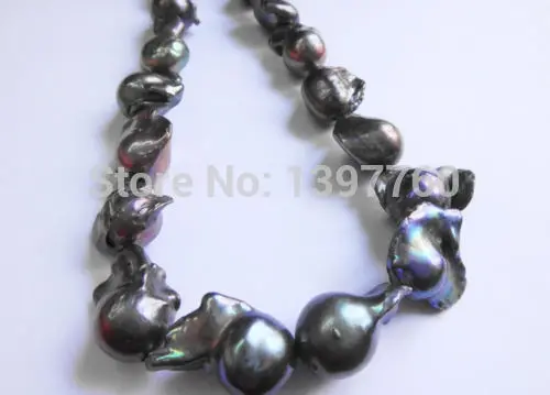 

Miss charm Jew.206 HUGE 18"20MM NATURAL TAHITIAN BLACK PEARL NECKLACE 14K (A0513)