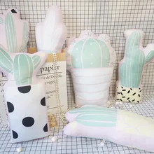 Мятный Зеленый Кактус форма плюшевая подушка растения набивные подушки свежий кактус с цветочный горшок диван стул кровать Декоративная Подушка