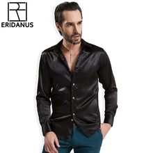 Для мужчин Повседневное шелковая рубашка Весна новое поступление Модная разноцветная одежда с длинными рукавами в европейском стиле Стиль тонкий воздухопроницаемое платье рубашки 4XL M027