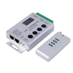 Светодиодный пиксельный контроллер 133 эффект режимы для ws2812 ws2811 2801 Светодиодные ленты свет ленты DC 5 V 12 V 24 V 4 клавиши HC008 Программируемый RGB