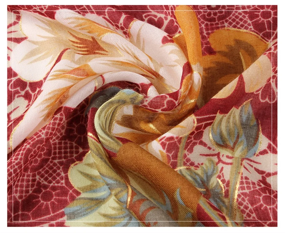 Wuaumx этнический стиль цветы шарф женский хлопок льняные Шали Обертывания Цветочный шарф Мягкая атласная бандана базовые шарфы женский 180*90 см