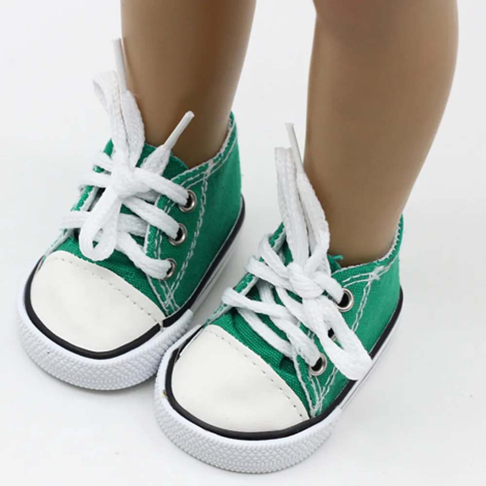 Baby Doll Cool Fashion Canvas Lace Up Sneakers Shoes For 18 inch Girl
