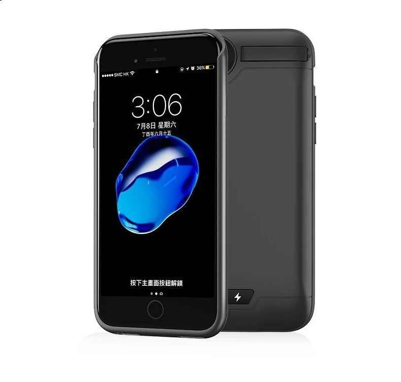 5000/8000 мАч запасной внешний аккумулятор чехол для iPhone 6 6S 7 8 Plus Тонкий Ультратонкий