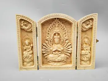 

Chinese wood carving thousand hands guanyin Buddha statue