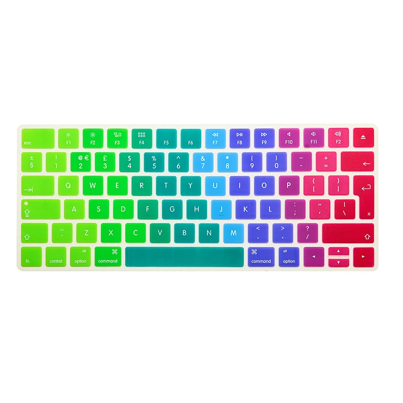 

Hot sale EU/UK Version Gradient Color Silicone Keyboard Cover Protector for Apple New Magic Keyboard 2 MLA22B/A release 2015