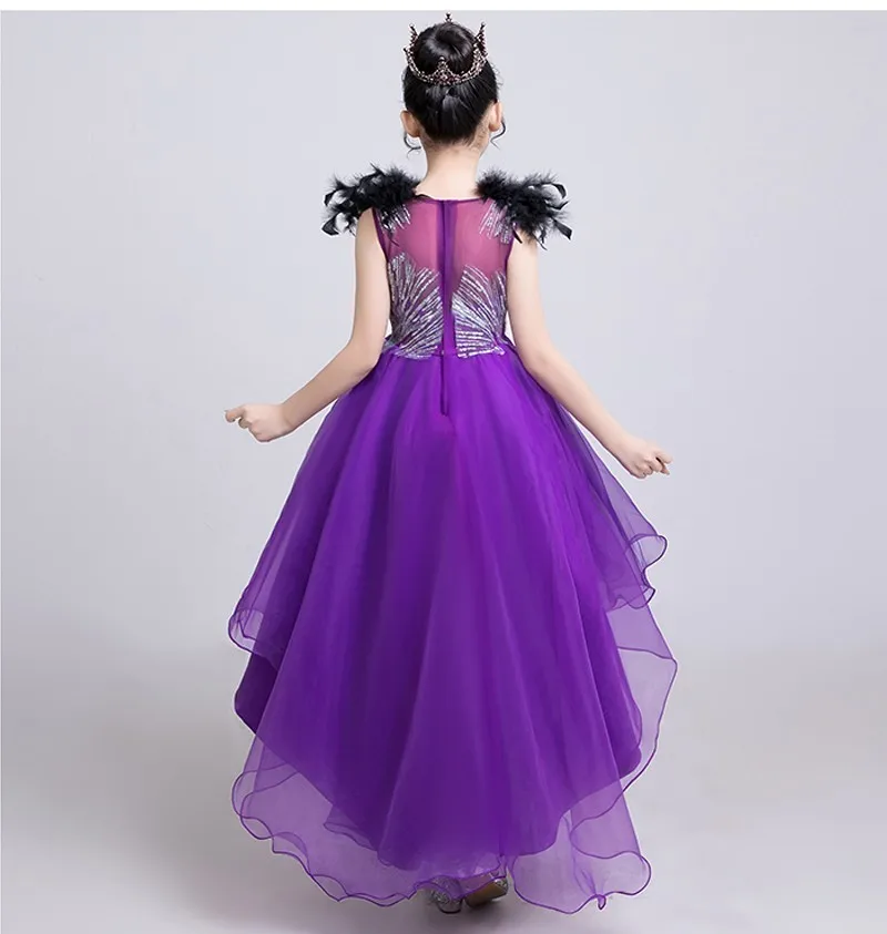Роскошные Короткие Платья с цветочным узором для девочек на свадьбу, фиолетовое бальное платье парфюмерные платья для девочек, детское