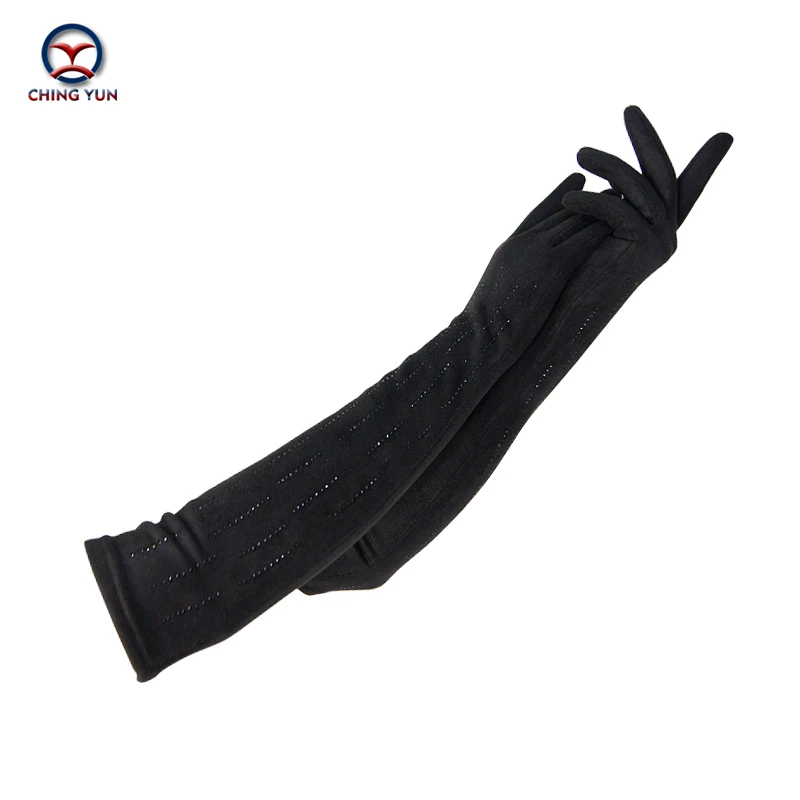 

Winter Women's Warm Gloves Lady Mittens Operate Mobile Imitation Faux Suede Long Arm sleeves Diamond High Quality Soft Gloves
