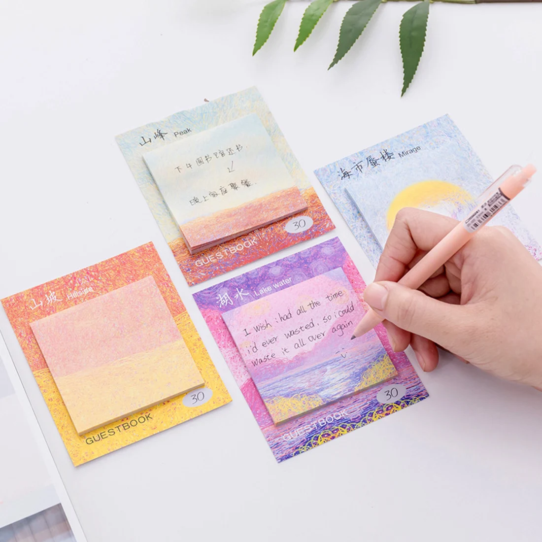 

Creative Oil Painting Style Square Tearable Sticky Note Cute Memo Pad for School Office Stationery