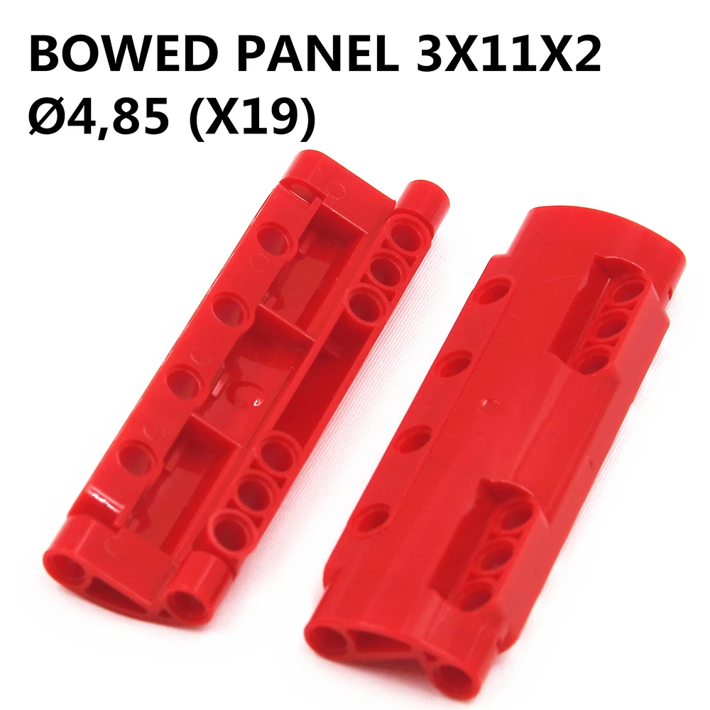 Строительные блоки BulkTechnic детали 10 шт. красная смывная панель 3X11X2 DIA4 85 (X19)