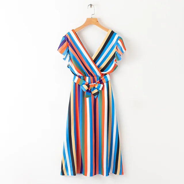 colorful wrap dress