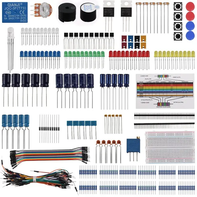 $US $13.89  Keywish Electronic Component Base Fun Kit For Arduino Raspberry Pi Bundle With Breadboard Cable Res