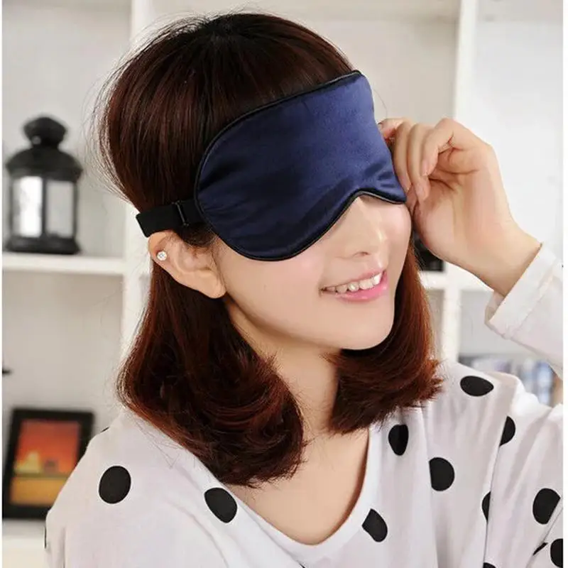 

Best Price Silk Eyeshade Soft Eye Mask Sleeping Aid Shade Cover 22.5*11Cm Travel Relax Blindfold NEW Sleep & Snoring