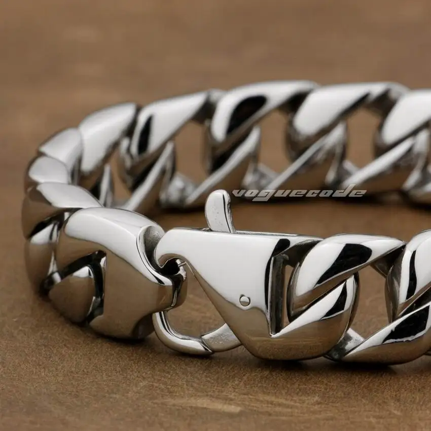 LINSION 316L Нержавеющая сталь 9 длина мужской Байкер Рокер панк браслет 5L019