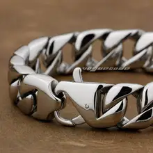 LINSION 316L Нержавеющая сталь 9 длина мужской Байкер Рокер панк браслет 5L019
